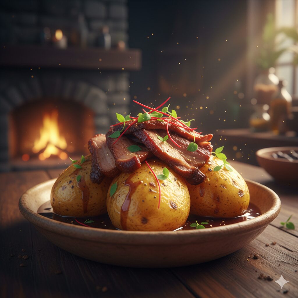 太陽の落とし子と地底の黄金焼き ～家族の絆を深める夕暮れの魔法～