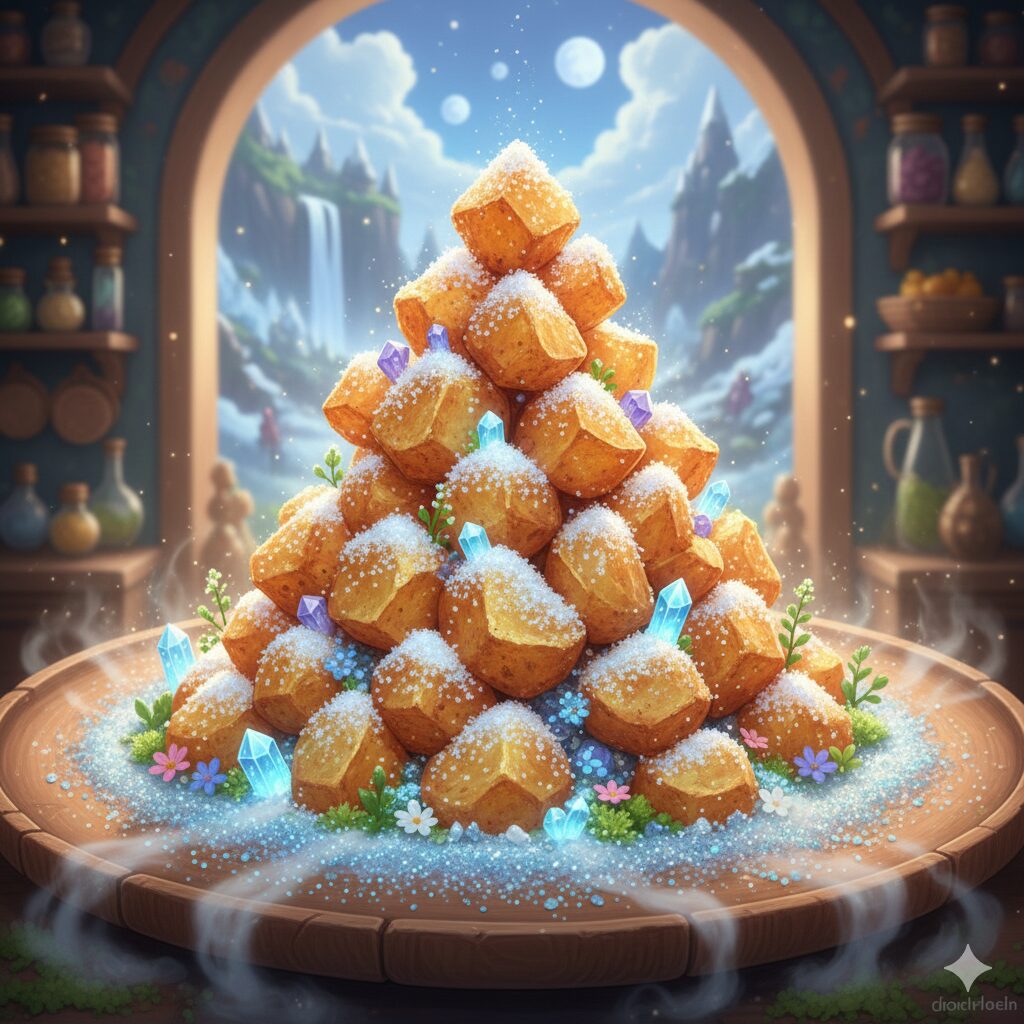 【聖夜の副菜】スノーパウダー・ポテト ～エテリアの粉雪と黄金の岩山～